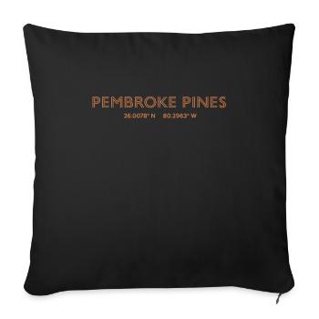 USA City Coordinates - Pembroke Pines - Sofa pillowcase 17,3'' x 17,3'' (45 x 45 cm) - black - Front