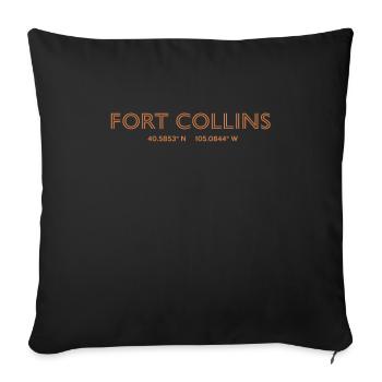 USA City Coordinates - Fort Collins - Sofa pillowcase 17,3'' x 17,3'' (45 x 45 cm) - black - Front