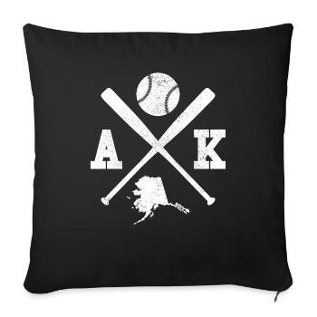 AK USA - Baseballspieler Alaska - Sofakissenbezug 45 x 45 cm - Schwarz - Vorne
