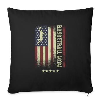 USA Flagge - Basketball Mutter - Sofakissenbezug 45 x 45 cm - Schwarz - Vorne