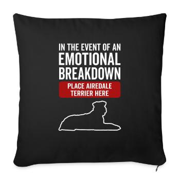 Émotionnel - Chien Airedale Terrier - Housse de coussin décorative 45 x 45 cm - noir - Devant