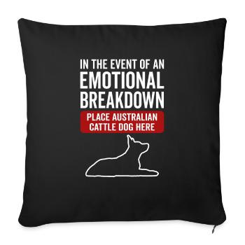 Émotionnel - Chiens Bovins australiens - Housse de coussin décorative 45 x 45 cm - noir - Devant