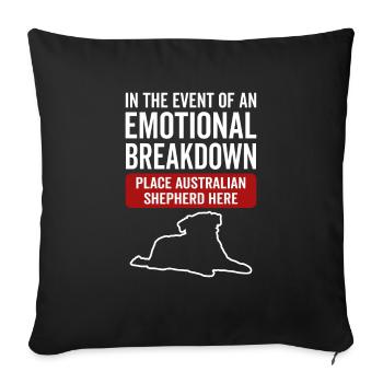 Émotionnel - Berger australien - Housse de coussin décorative 45 x 45 cm - noir - Devant