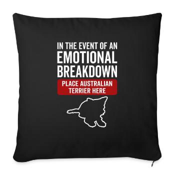 Émotionnel - Chien Australian Terrier - Housse de coussin décorative 45 x 45 cm - noir - Devant