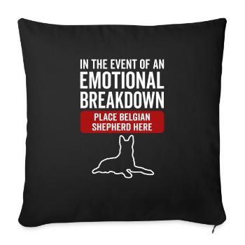 Emotional - Dog Belgian Shepherd - Sofa pillowcase 17,3'' x 17,3'' (45 x 45 cm) - black - Front