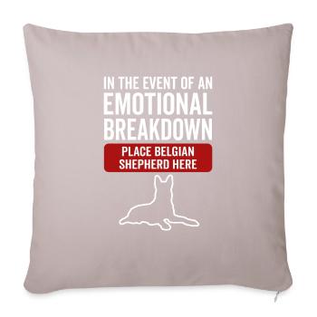 Emotional - Dog Belgian Shepherd - Sofa pillowcase 17,3'' x 17,3'' (45 x 45 cm) - light taupe - Front