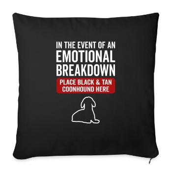 Emotional - Dog Black and Brown Coonhound - Sofa pillowcase 17,3'' x 17,3'' (45 x 45 cm) - black - Front