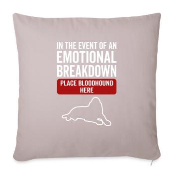 Emotional - Hund Bluthund - Sofakissenbezug 45 x 45 cm - helles Taupe - Vorne