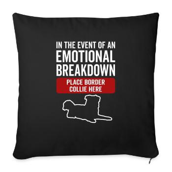 Emotional - Dog border Collie - Sofa pillowcase 17,3'' x 17,3'' (45 x 45 cm) - black - Front