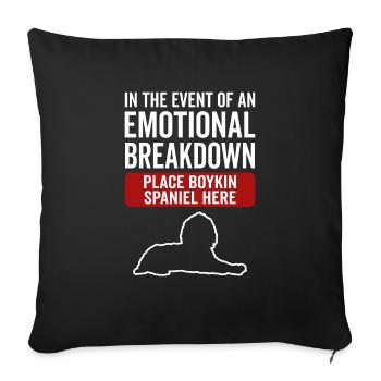 Emotional - Dog Boykin Spaniel - Sofa pillowcase 17,3'' x 17,3'' (45 x 45 cm) - black - Front