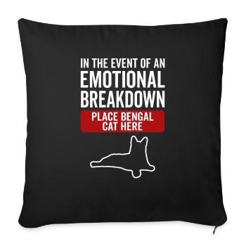 Émotionnel - Chat du Bengale - Housse de coussin décorative 45 x 45 cm - noir - Devant