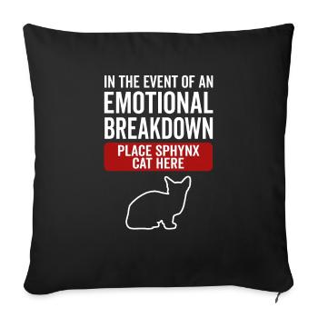 Emotional - Sphynx Cat - Sofa pillowcase 17,3'' x 17,3'' (45 x 45 cm) - black - Front