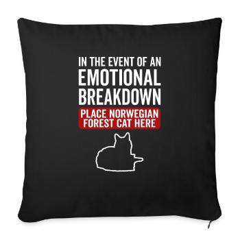 Emotional - Norwegian Forest Cat - Sofa pillowcase 17,3'' x 17,3'' (45 x 45 cm) - black - Front