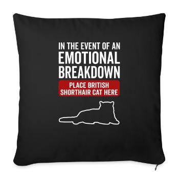 Émotionnel - British Shorthair Cat - Housse de coussin décorative 45 x 45 cm - noir - Devant