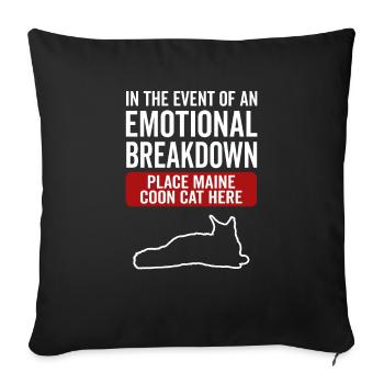 Emotional - Maine Coon Cat - Sofa pillowcase 17,3'' x 17,3'' (45 x 45 cm) - black - Front