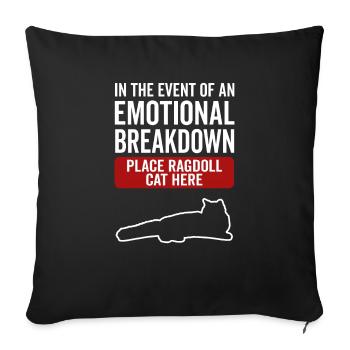 Emotional - Ragdoll Cat - Sofa pillowcase 17,3'' x 17,3'' (45 x 45 cm) - black - Front