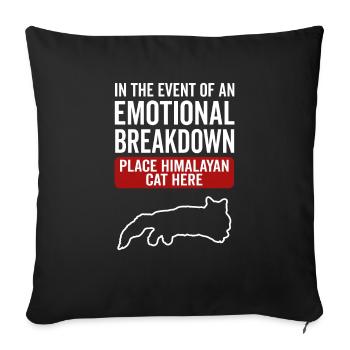 Emotional - Himalayan cat - Sofa pillowcase 17,3'' x 17,3'' (45 x 45 cm) - black - Front