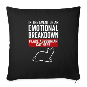 Émotionnel - Chat Abyssin - Housse de coussin décorative 45 x 45 cm - noir - Devant