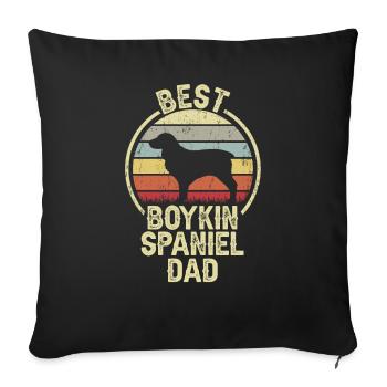 Best Dog Father - Boykin Spaniel - Sofa pillowcase 17,3'' x 17,3'' (45 x 45 cm) - black - Front