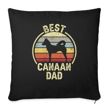 Meilleur père chien - Kanaan - Housse de coussin décorative 45 x 45 cm - noir - Devant