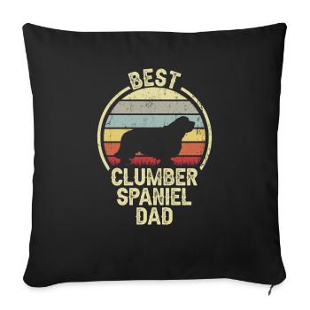 Bester Hund Dad - Clumber Spaniel - Sofakissenbezug 45 x 45 cm - Schwarz - Vorne
