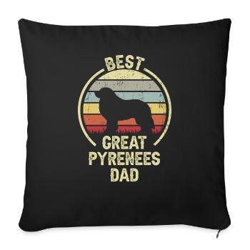Best dog father - Great Pyrenees - Sofa pillowcase 17,3'' x 17,3'' (45 x 45 cm) - black - Front