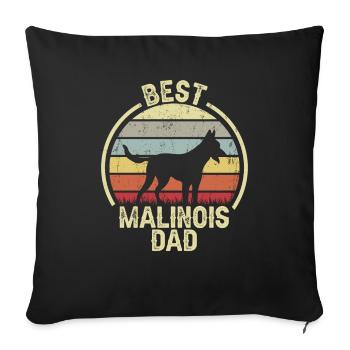 Best Dog Dad - Malinois - Sofa pillowcase 17,3'' x 17,3'' (45 x 45 cm) - black - Front