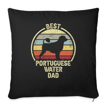 Best Dog Father - Portuguese Water Dog - Sofa pillowcase 17,3'' x 17,3'' (45 x 45 cm) - black - Front