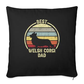 Best Dog Dad - Welsh Corgi - Sofa pillowcase 17,3'' x 17,3'' (45 x 45 cm) - black - Front