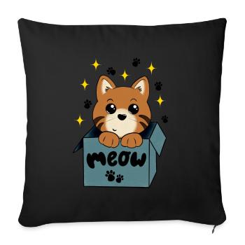 8 1 Cat in a box blank und iphone - Sofakissenbezug 45 x 45 cm - Schwarz - Vorne