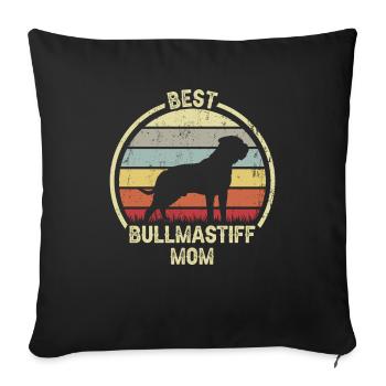 Dog Mom - Bullmastiff - Sofa pillowcase 17,3'' x 17,3'' (45 x 45 cm) - black - Front