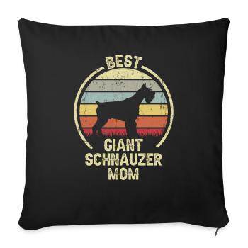 Dog Mom - Giant Schnauzer - Sofa pillowcase 17,3'' x 17,3'' (45 x 45 cm) - black - Front