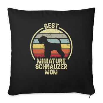 Dog Mom - Miniature Schnauzer - Housse de coussin décorative 45 x 45 cm - noir - Devant
