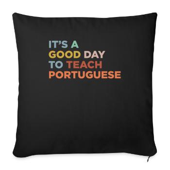 Enseigner le professeur de portugais - Housse de coussin décorative 45 x 45 cm - noir - Devant
