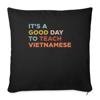 Enseigner au professeur de vietnamien - Housse de coussin décorative 45 x 45 cm - noir - Devant