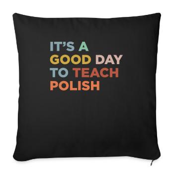 Enseigner au professeur de polonais - Housse de coussin décorative 45 x 45 cm - noir - Devant