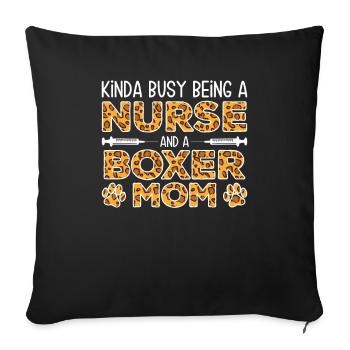 Krankenschwester Hunde Mutter - Boxer - Sofakissenbezug 45 x 45 cm - Schwarz - Vorne