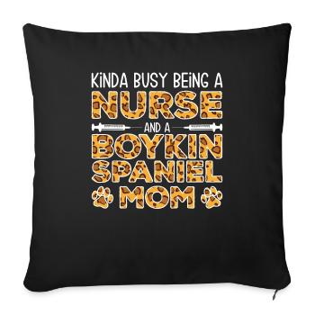 Krankenschwester-Hundemutter - Boykin Spaniel - Sofakissenbezug 45 x 45 cm - Schwarz - Vorne