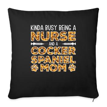 Sister Dog Mother - Cocker Spaniel - Sofa pillowcase 17,3'' x 17,3'' (45 x 45 cm) - black - Front