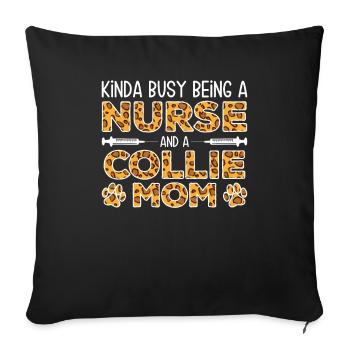 Nourrice-chien Mère - Collie - Housse de coussin décorative 45 x 45 cm - noir - Devant