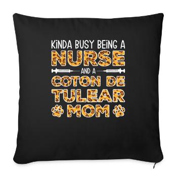 Nurse Dog Mother - Coton De Tulear - Sofa pillowcase 17,3'' x 17,3'' (45 x 45 cm) - black - Front