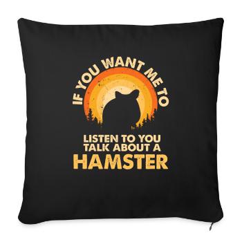 Entendre parler des hamsters animaux - Housse de coussin décorative 45 x 45 cm - noir - Devant