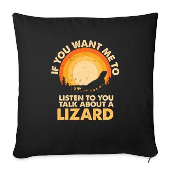 Hören Sie Talk About Animal Lizard - Sofakissenbezug 45 x 45 cm - Schwarz - Vorne