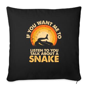 Entendre parler des serpents animaux - Housse de coussin décorative 45 x 45 cm - noir - Devant