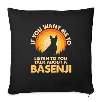 Parlez du chien Basenji - Housse de coussin décorative 45 x 45 cm - noir - Devant