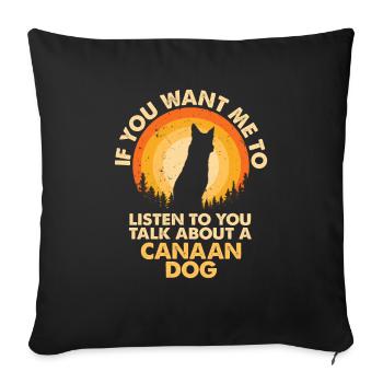 Parlez du chien Canaan - Housse de coussin décorative 45 x 45 cm - noir - Devant