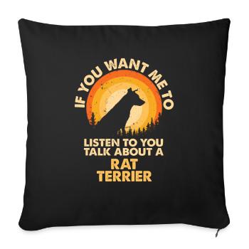 Parlez de dog rat terriers - Housse de coussin décorative 45 x 45 cm - noir - Devant