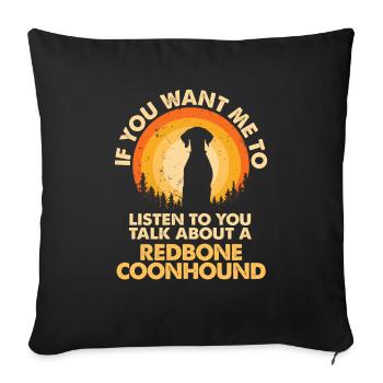 Parlez du chien Redbone Coonhound - Housse de coussin décorative 45 x 45 cm - noir - Devant