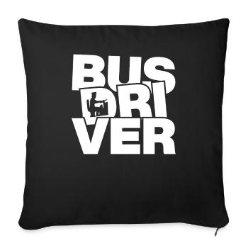 Profession Travail - Chauffeur de bus - Housse de coussin décorative 45 x 45 cm - noir - Devant