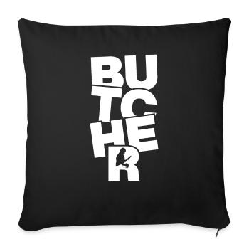 Boucherie Profession Travail - Boucherie - Housse de coussin décorative 45 x 45 cm - noir - Devant